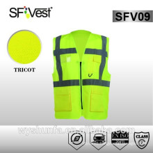 High Quality Safety Reflective Vest with some pockets conform to EN ISO 20471:2013